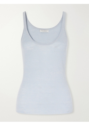 Gabriela Hearst - Cinxia Ribbed Cashmere, Silk And Hemp-blend Tank - Blue - x small,small,medium,large,x large