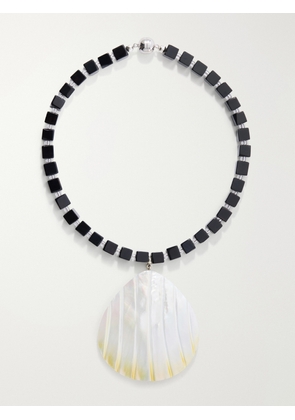 Julietta - Oro Rhodium-plated, Shell And Onyx Necklace - Black - One size