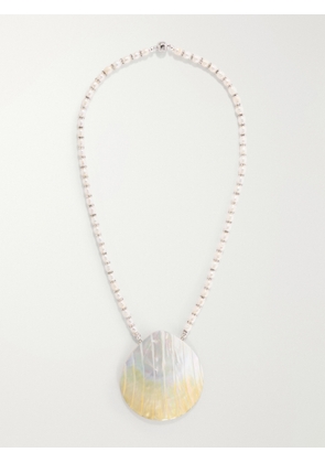 Julietta - Perla Rhodium-plated, Pearl And Crystal Beaded Necklace - Silver - One size