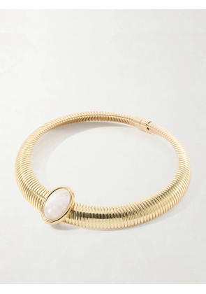 Julietta - Opyum Gold-pleated Moonstone Necklace - One size
