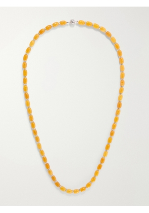 Julietta - Donna Rhodium-pleated, Rhodochrosite And Crystal Beaded Necklace - Yellow - One size
