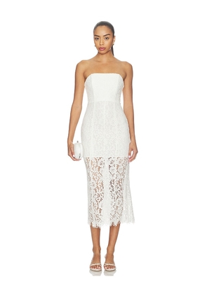 L'Academie Tobi Midi Dress in White. Size XXS. Also in XS, S, M, L, XL.
