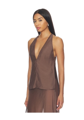 L'Academie Cecille Top in Brown. Size XS. Also in XXS, S, M, L, XL.