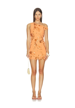 MORE TO COME Josefina Mini Dress in Orange. Size XXS. Also in XS, S, M, L, XL.