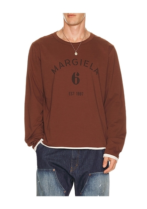 MM6 Maison Margiela Long-Sleeved Top in Brown. Size M. Also in L.