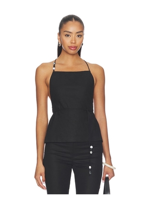 L'Academie Anaia Linen Top in Black. Size XS. Also in XXS, S, M, L, XL.