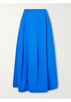Theory - Pleated Silk-blend Crepe Midi Skirt - Blue - US00,US0,US2,US4,US6,US8,US10,US12