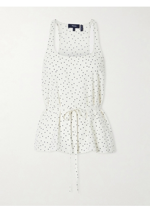 Theory - Belted Halterneck Polka-dot Tank - Neutrals - x small,small,medium,large,x large