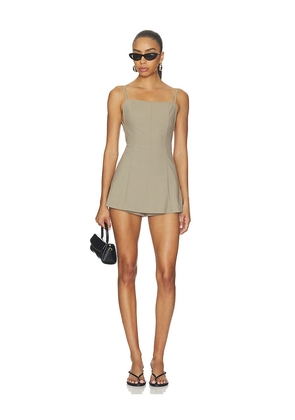 L'Academie Nicoly Romper in Beige. Size XS. Also in S, M, L, XL.