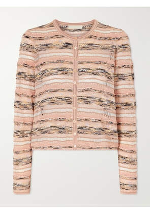 Ulla Johnson - Mia Striped Pointelle-knit Cardigan - Pink - x small,small,medium,large,x large