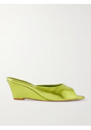 Jamie Haller - The Kit Metallic Leather Mules - Green - IT36,IT37,IT38,IT39,IT40,IT41