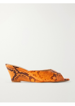 Jamie Haller - The Kit Snake-effect Leather Mules - Animal Print - IT36,IT37,IT38,IT39,IT40