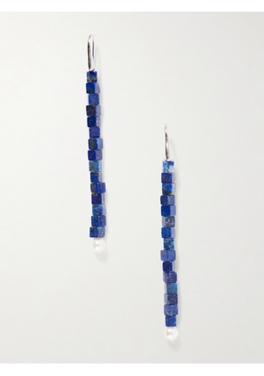 Le Sundial - Inès Sterling Silver, Lapis Lazuli And Pearl Earrings - Blue - One size