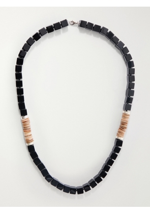 Le Sundial - Dune Sterling Silver, Onyx And Mother-of-pearl Beaded Necklace - Black - One size