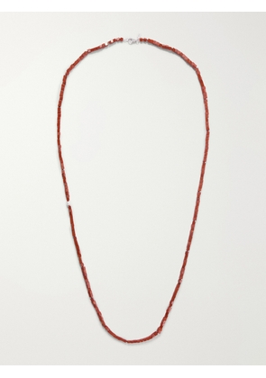 Le Sundial - Ines Sterling Silver, Jasper And Pearl Necklace - Red - One size