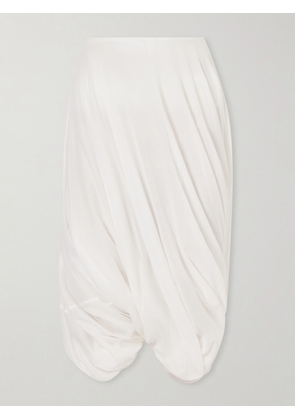 TOTEME - Cocoon Pleated Lyocell And Cotton-blend Maxi Skirt - White - DK32,DK34,DK36,DK38,DK40,DK42