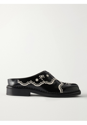 Simone Rocha - Floral Lace Embroidered Leather Slip-ons - Multi - IT36,IT37,IT38,IT39,IT40,IT41