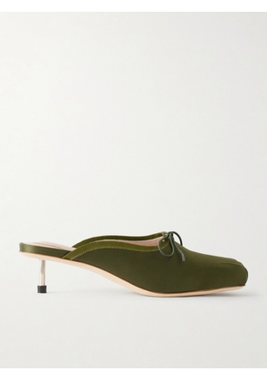 Simone Rocha - Pointe Bow-detailed Satin Pumps - Green - IT35,IT36,IT37,IT38,IT39,IT40,IT41
