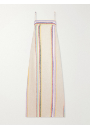 STAUD - Laura Striped Linen Maxi Dress - Neutrals - x small,small,medium,large,x large