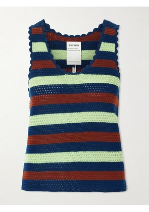ESCVDO - Santos Striped Crocheted Cotton Tank - Multi - x small,small,medium,large,x large