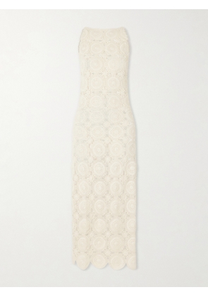 ESCVDO - Siula Crocheted Cotton Halterneck Maxi Dress - Neutrals - x small,small,medium