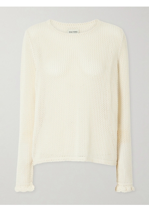 ESCVDO - Mural Crocheted Cotton Blouse - Neutrals - x small,small,medium,large,x large