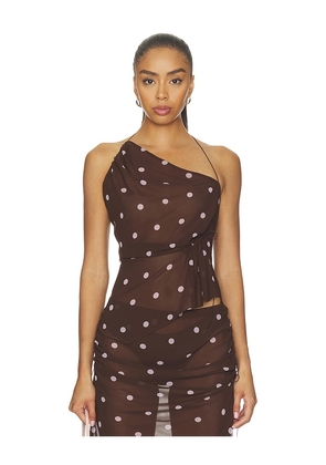 L'Academie Ramona Top in Brown. Size XXS. Also in XS, S, M, L, XL.