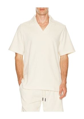 OAS Serif Polo in Cream. Size S. Also in M, L, XL/1X.