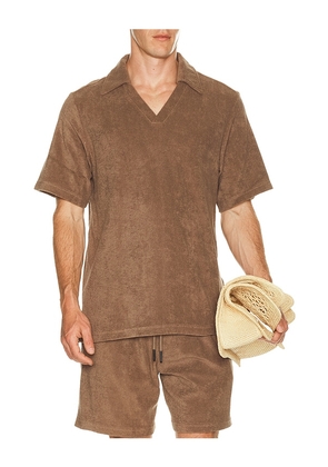 OAS Serif Polo in Brown. Size S. Also in M, L, XL/1X.