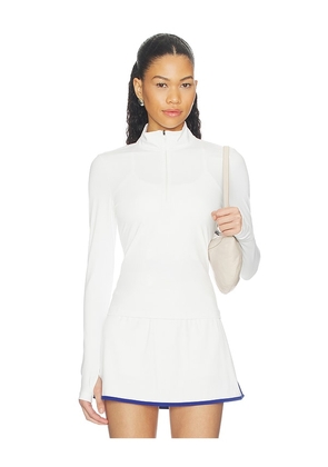 Splits59 Tess Rigor Half Zip Waist Length Top in White. Size S. Also in XS, M, L, XL.