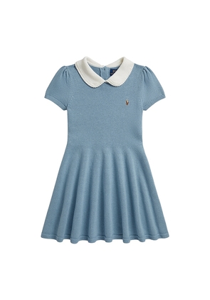 Polo Ralph Lauren Kids Short Sleeve Cotton Collared Polo Sweater Dress in Blue. Size 6. Also in 5, 2, 3, 4.