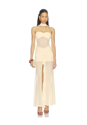 superdown Britlee Maxi Dress in Yellow. Size XXS. Also in XS, S, M, L, XL.
