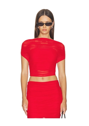 SEROYA Marsh Mesh Top in Red. Size XXS. Also in XS, S, M, L, XL.