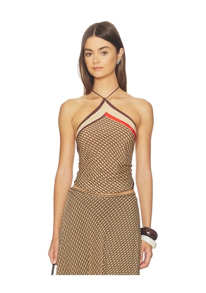 SIR. Cooper Scarf Top in Brown.