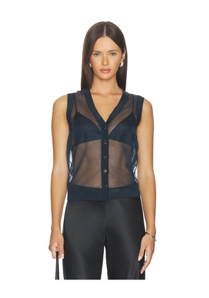 RENGGLI Sheer Knit Vest in Navy. Size XXS. Also in XS, S, M, L.
