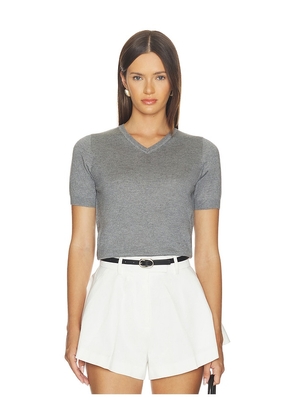RENGGLI V-neck Knit Tee in Grey. Size XXS. Also in XS, S, M, L.