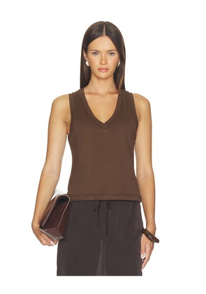 RENGGLI V-neck Tank in Brown. Size XS. Also in S, M, L, XL/1X.