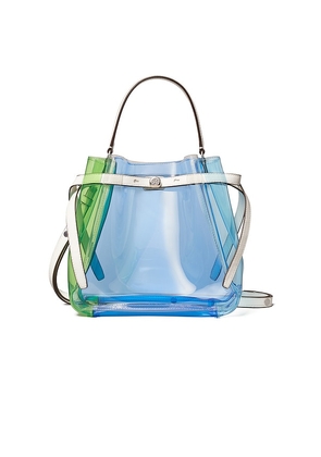 Tory Burch Romy Color-Block Clear Bucket Bag in Multi.