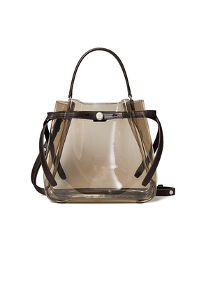 Tory Burch Romy Clear Bucket Bag in Brown.