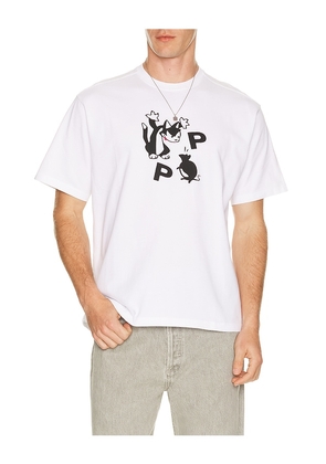 Pop Trading Company Catch Tee in White. Size M. Also in XL/1X.