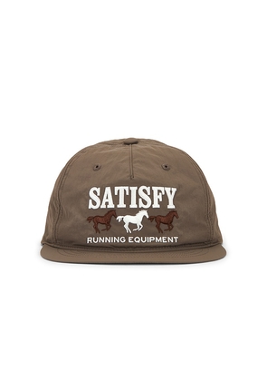 Satisfy Flitesilk 5 Panel Pinch Cap in Brown.
