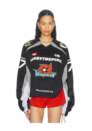 VANDYTHEPINK Moto Jersey in Black. Size L. Also in M, S, XL/1X, XS.