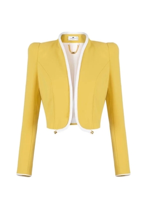 Elisabetta Franchi contrast-trim cropped jacket - Yellow