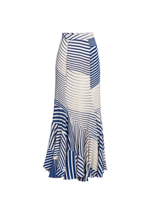 Silvia Tcherassi Florina stripe-pattern maxi skirt - Blue