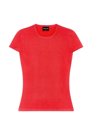 Giorgio Armani fine-knit short-sleeve top - Red