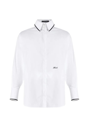 Karl Lagerfeld sketch-print poplin shirt - White