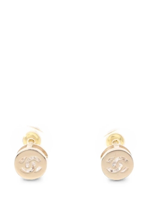 CHANEL Pre-Owned 1986-1988 CC-logo crystal-embellished earrings - Gold