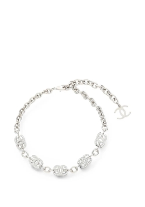 CHANEL Pre-Owned 1986-1988 Coco Mark rhinestone-embellished necklace - Silver