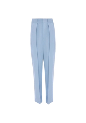 Victoria Beckham pleated-detail straight-leg trousers - Blue