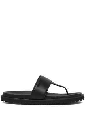 Versace logo-embossed leather sandals - Black